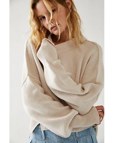 Free People Easy Street Crop Pullover - Natural