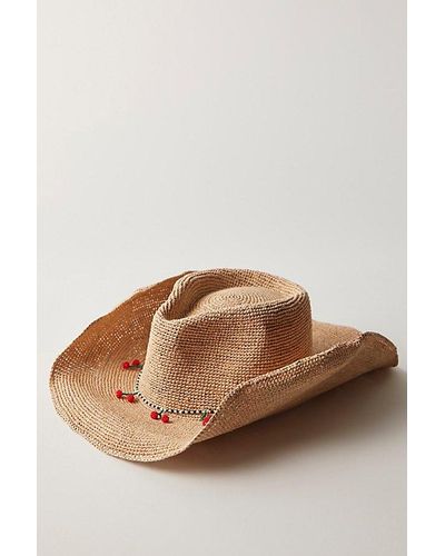 Free People Spicy Sweet Raffia Cowboy Hat - Brown