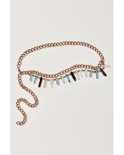 Free People Crystal Clear Chain Belt - Multicolour