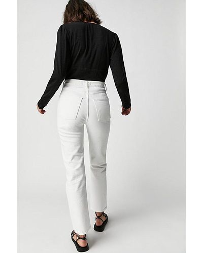 Agolde Pinch Waist 90s Jean At Free People In Marshmallow, Size: 26 - White
