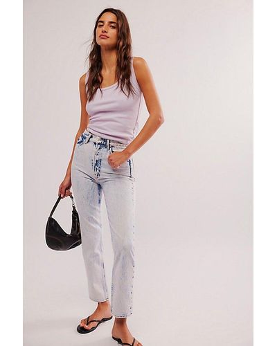 Mother High-Rise Rider Ankle Jeans - Pink