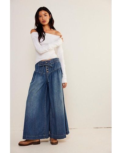 Free People We The Free Forget Me Knot Pull-on Jeans - Blue