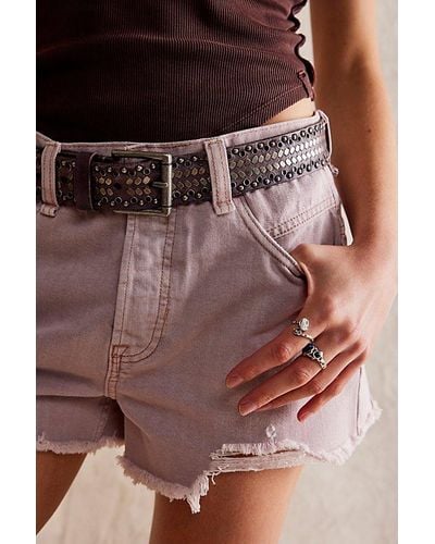 Free People Now Or Never Denim Shorts - Brown