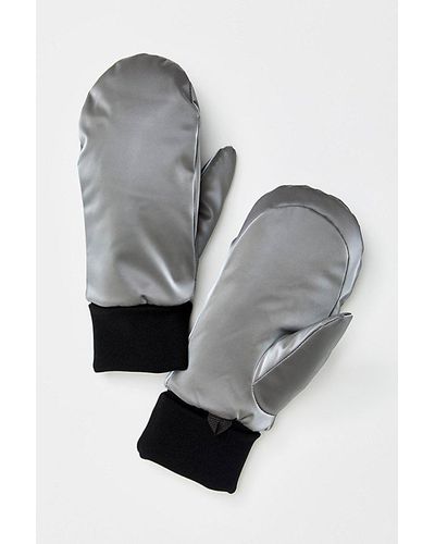 Rains W2t3 Puffer Mittens At Free People In Metallic Gray, Size: Small
