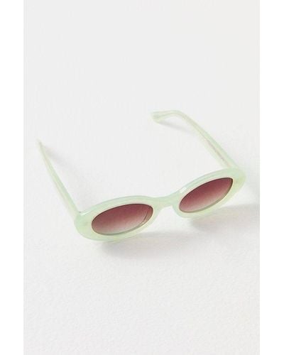Free People Dixie Polarized Sunglasses At In Key Lime - White