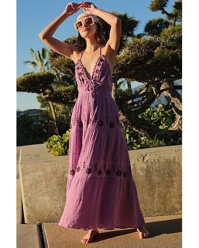 Free People Real Love Embroidered Dress At In Summer Tulip, Size: Xl - Multicolor