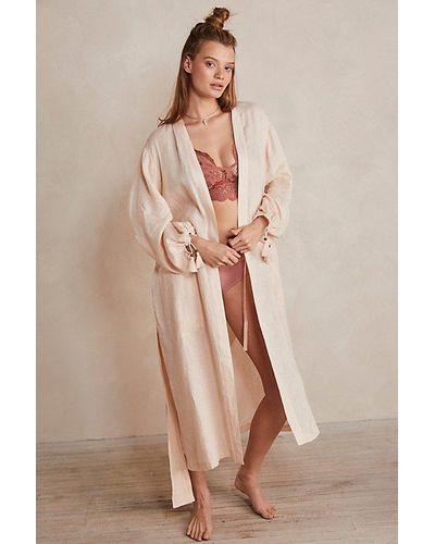 Spell Mae Linen Robe - Natural