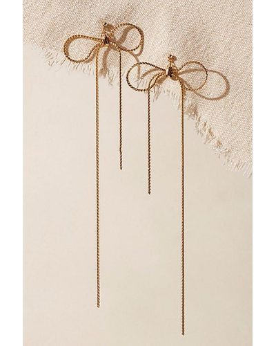 Free People Extreme Bow Dangles - Natural