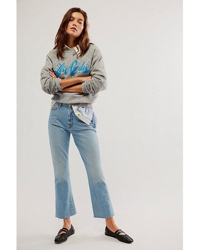 Mother The Hustler Ankle Fray Jeans At Free People In Home On The Range, Size: 27 - Blue