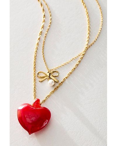 Free People Half Past Nine Gold Plated Necklace - White