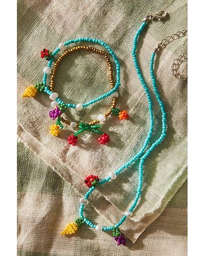 Free People Cherry Berry Necklace - Green