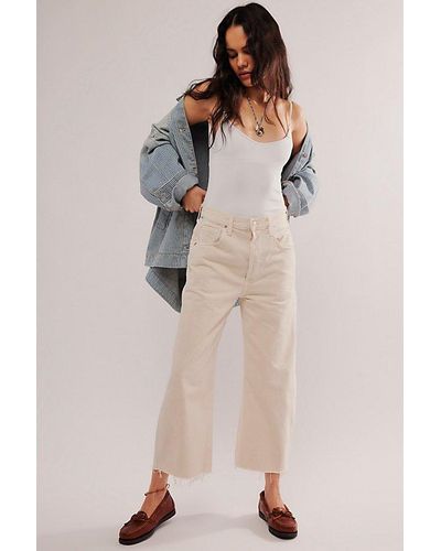 Citizens of Humanity Ayla Raw Hem Crop Jeans - Natural
