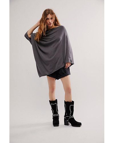 Free People Simply Triangle Poncho - Gray