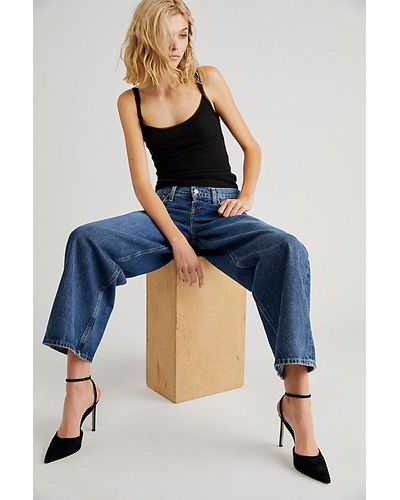 Free People Agolde Low-rise Baggy Jeans - Blue