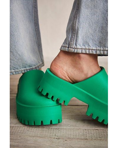 Free People Bae Platform Mules - Green