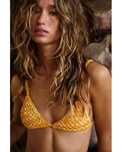 Acacia Swimwear Baja Crochet Bikini Top - Brown