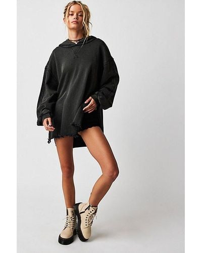 Free People Everyday Hoodie At In Washed Black, Size: Xs