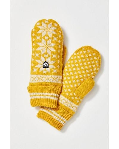 Hestra Isvik Mittens At Free People In Yellow, Size: Small - Metallic
