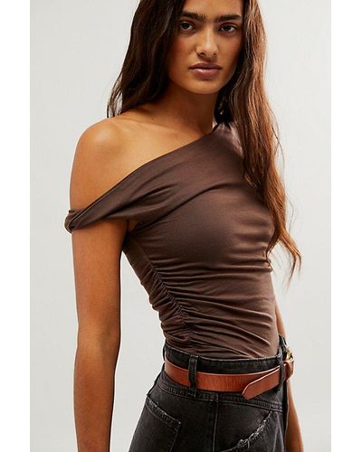 geel Reed Top At Free People In Hickory Brown, Size: Medium