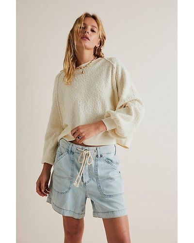 Free People Second Chances Pull-on Shorts At Free People In Moonstone, Size: Xs - Multicolor