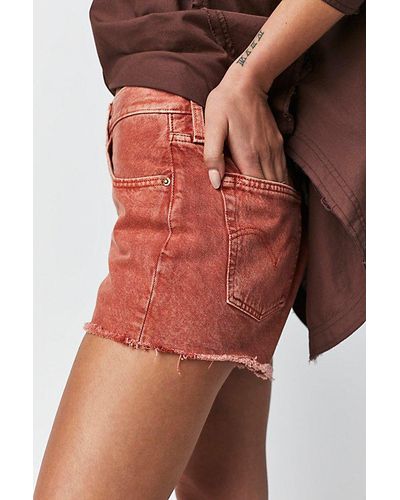 Free People Levi's 501 High-rise Denim Shorts - Red