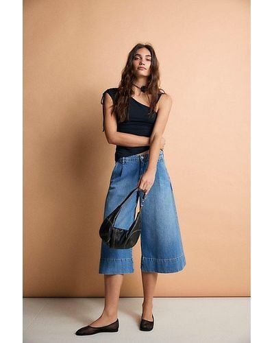 Free People We The Free Roma Trouser Crop Jeans - Blue