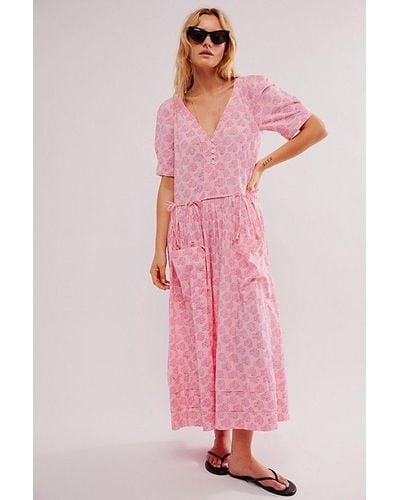 Free People There She Goes Midi Dress - Pink