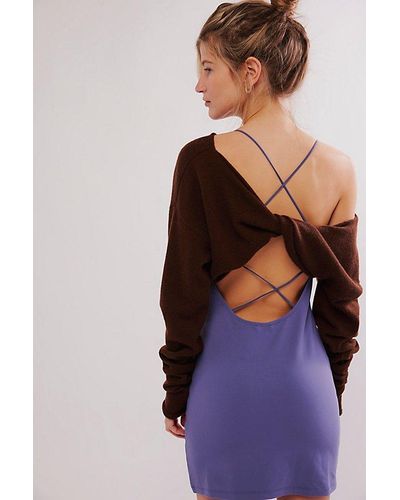 Free People Made You Look Mini Slip - Blue