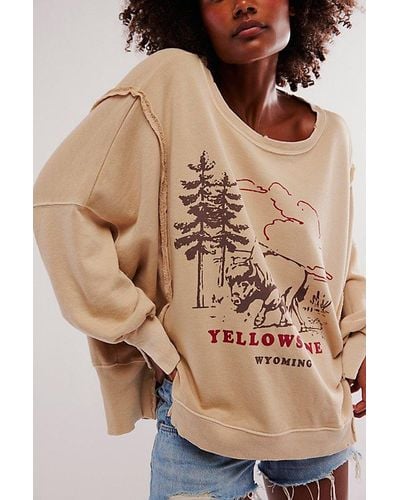 Free People We The Free Graphic Camden Pullover - Blue