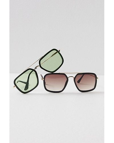 Free People Luna Classic Aviator Sunglasses At In Blackberry - Multicolor