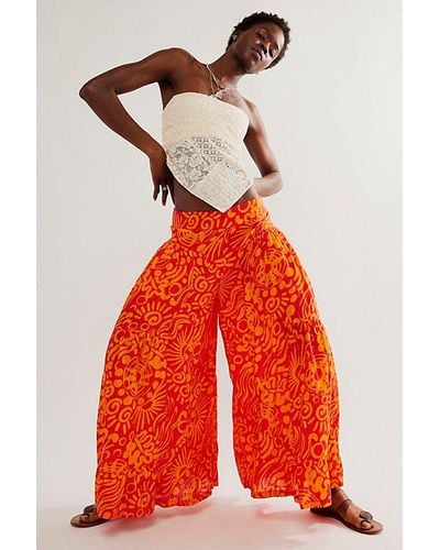 Free People Dawn On Me Wide-leg Trousers - Red
