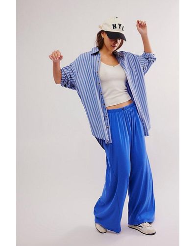 Intimately By Free People Downtime Wide Leg Trousers - Blue