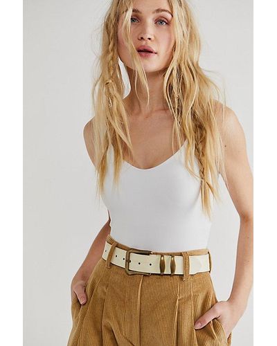 Free People Scout Leather Belt - White