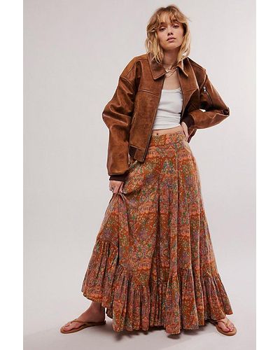 Free People Summer Kiss Printed Godet Trousers - Brown
