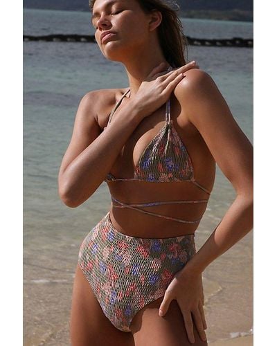 Acacia Swimwear Seychelles Smocked Bikini Bottoms - Multicolor
