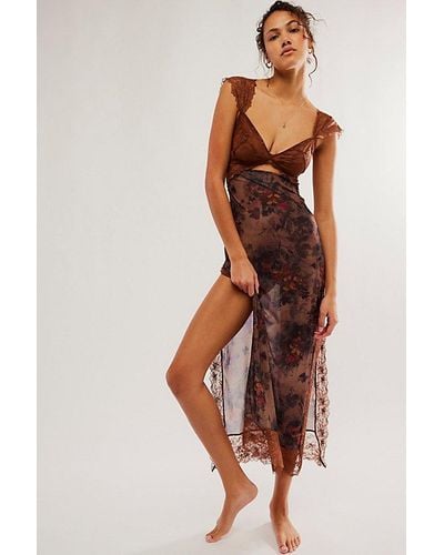 Free People Suddenly Fine Maxi Slip - Brown