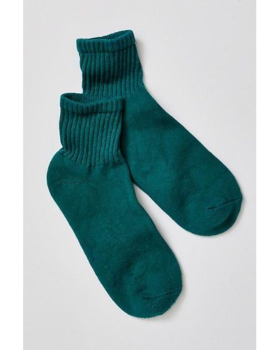 American Trench Solid Shortie Crew Socks - Green