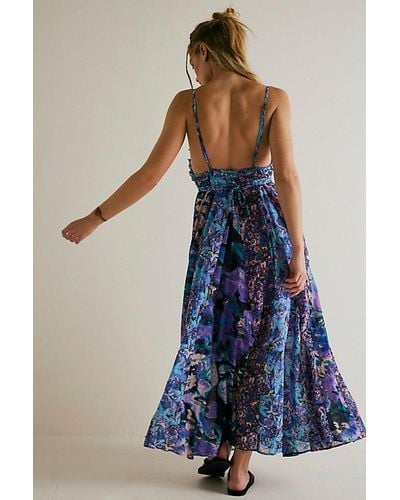 Free People Moondive Maxi At In Purple Combo, Size: Small - Blue
