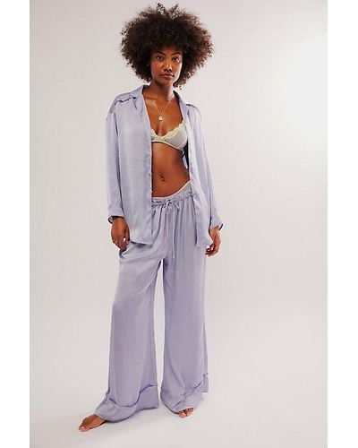 Intimately By Free People Dreamy Days Solid Pj Co-ord - Purple