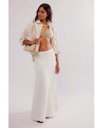 Free People We The Free Catch The Sun Denim Maxi Skirt - White