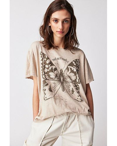 Free People Midnight Rider The Butterfly Tee - Natural