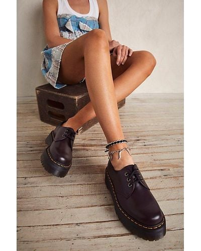 Dr. Martens 1461 Quad Oxfords At Free People In Burgundy, Size: Us 8 - Brown