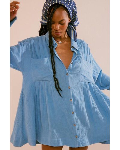 Free People The Voyager Shirtdress - Blue