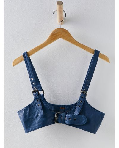 Free People Rebel Leather Harness - Blue