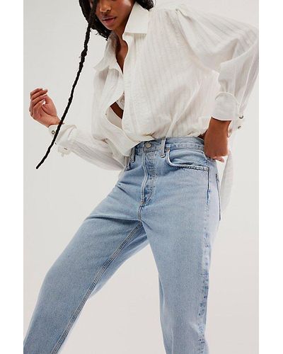 Free People Agolde Fran Low-slung Straight Jeans - Blue