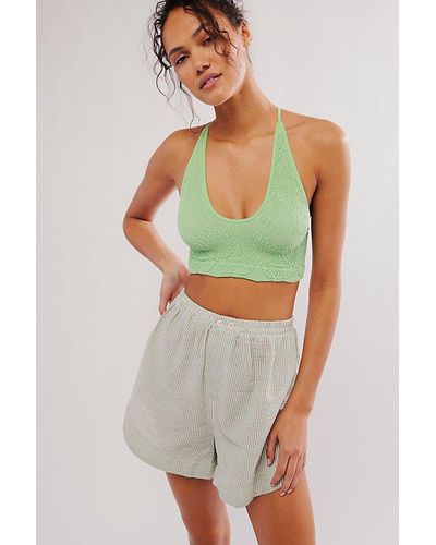 Free People What's The Scoop Floral Bralette - Green
