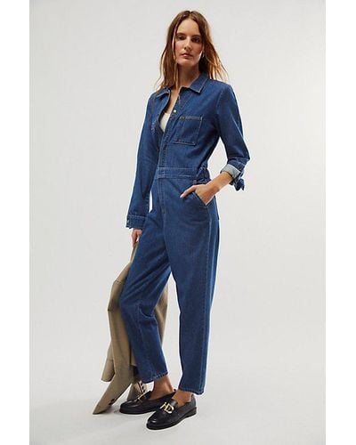 Lee Jeans Union Coverall At Free People In Indigo Rush, Size: Small - Blue