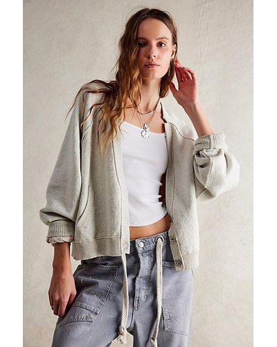 Free People Midnight Cardi At Free People In Heather Grey Combo, Size: Xs - Brown
