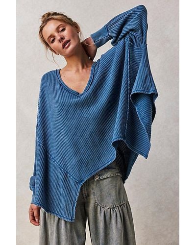 Free People Coraline Thermal At Free People In Legion Blue, Size: Xs