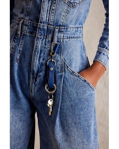 Free People We The Free Clifton Leather Keychain - Blue